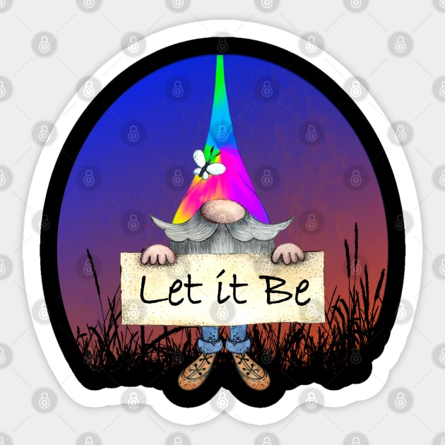 Groovy Hippie Gnome Sticker by RockReflections